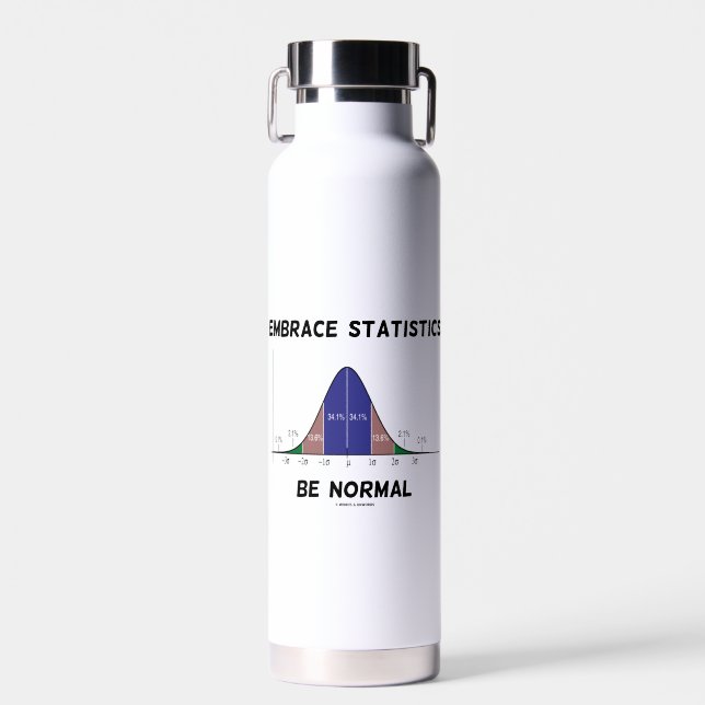 Embrace Statistics Be Normal Bell Curve Advice Water Bottle (Front)