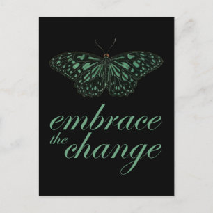 Embrace the Change - Green Butterfly Postcard