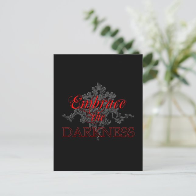 Embrace the Darkness Postcard (Standing Front)