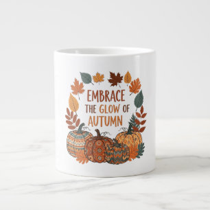 Embrace the glow of autumn design large coffee mug