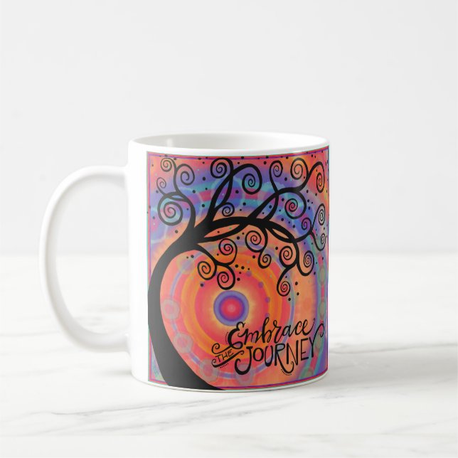 Embrace the Journey Abstract Tree Coffee Mug (Left)