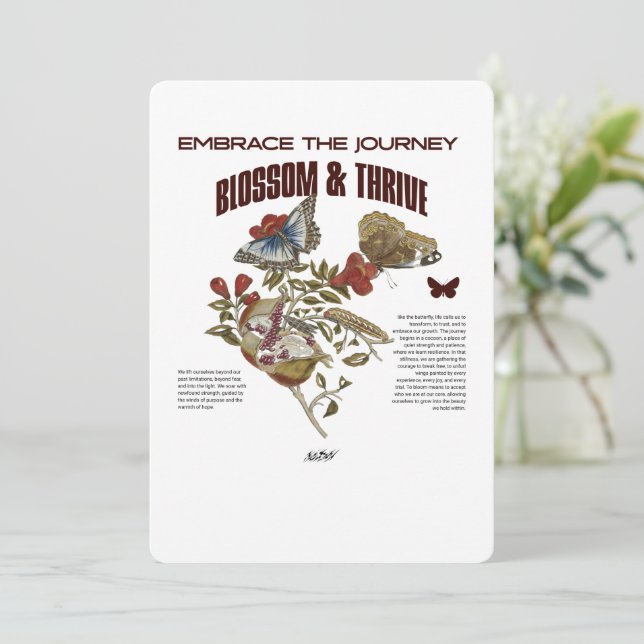 Embrace the Journey Blossom & Thrive for Self Grow Invitation (Standing Front)