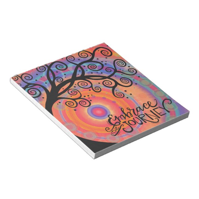 Embrace the Journey Colourful Tree Inspirivity Notepad (Angled)