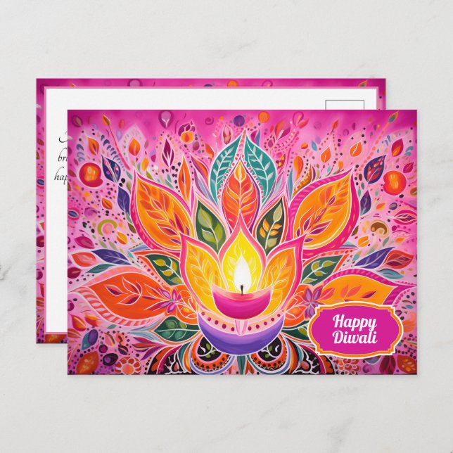Embrace the Joy: A Diwali Celebration Postcard (Front/Back)