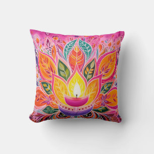 Embrace the Joy: A Diwali Celebration Throw Pillow