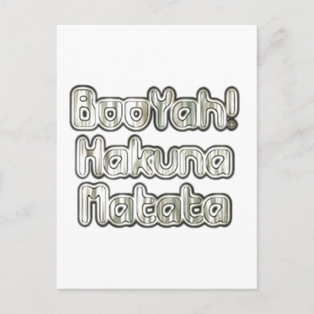 Embrace the Moment: Hakuna Matata Ash Grey Text  Postcard (Front)