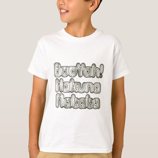 Embrace the Moment: Hakuna Matata Ash Grey Text  T-Shirt (Front)