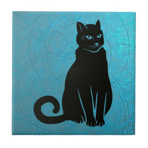 Embrace the Mystery – Cool Black Cat Artistic Tile