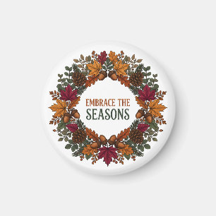 Embrace The Seasons Autumn Botanical Wreath Nature Magnet