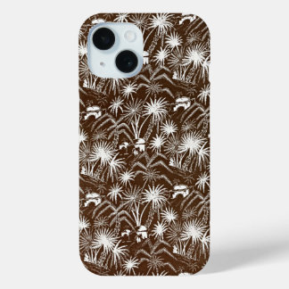 Embrace Vintage Elegance: White Palm Trees iPhone 15 Case