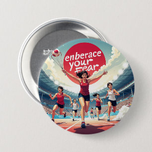 Embrace Your Fear – kawaii Motivational Runner 3 Inch Round Button