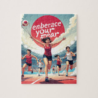 Embrace Your Fear – kawaii Motivational Runner Jigsaw Puzzle