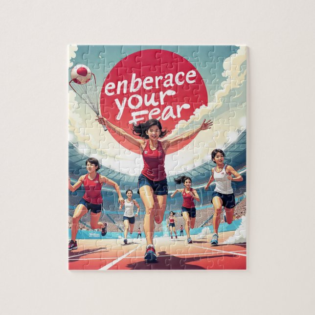 Embrace Your Fear – kawaii Motivational Runner  Jigsaw Puzzle (Vertical)