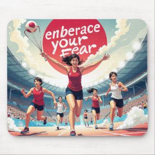 Embrace Your Fear – kawaii Motivational Runner  Mouse Pad