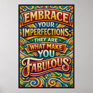 Embrace Your Imperfections Psychedelic Art Poster