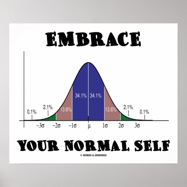 Embrace Your Normal Self (Bell Curve Humour) Poster (Front)