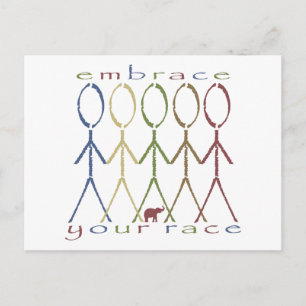 "embrace your race" postcard