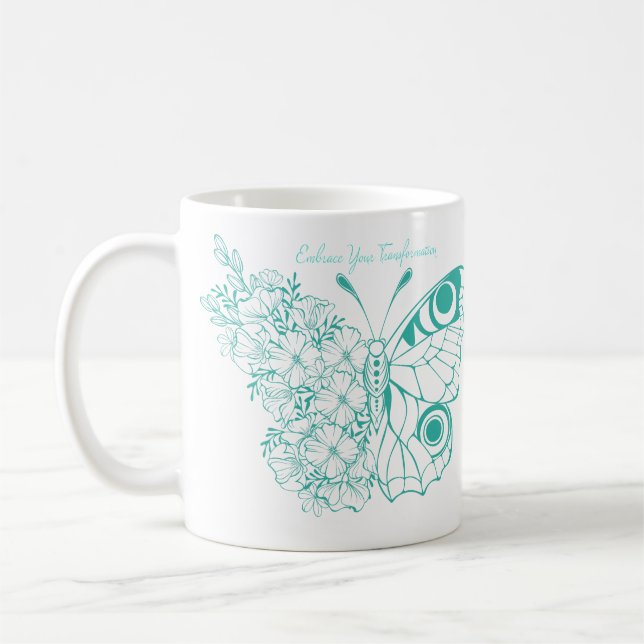 Embrace Your Transformation Butterfly Coffee Mug (Left)