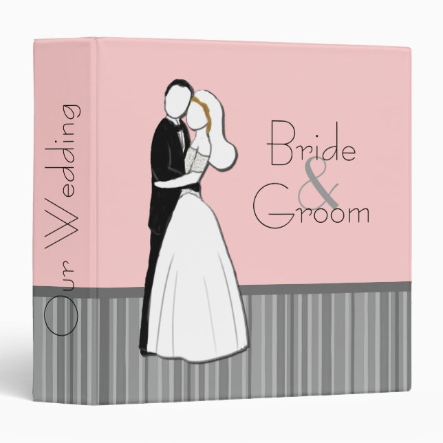 Embracing Couple Wedding Album Binder (Front/Spine)