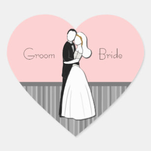 Embracing Couple Wedding Stickers