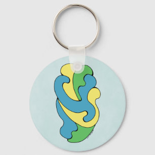 Embracing Curves (Yellow, Blue, Green) Keychain