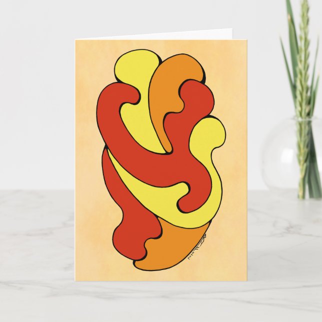 Embracing Curves (Yellow, Red, Orange) Card (Front)