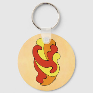Embracing Curves (Yellow, Red, Orange) Keychain