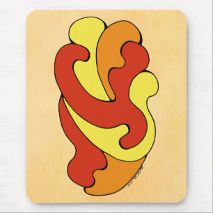 Embracing Curves (Yellow, Red, Orange) Mouse Pad