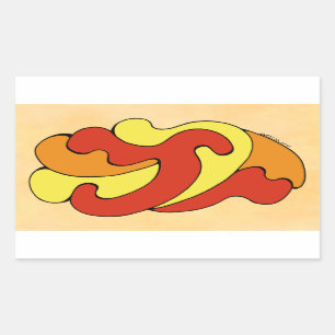 Embracing Curves (Yellow, Red, Orange) Sticker