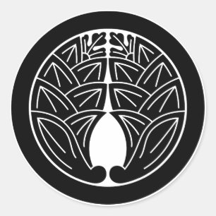 Embracing japanese gingers in circle classic round sticker