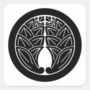 Embracing japanese gingers in circle square sticker