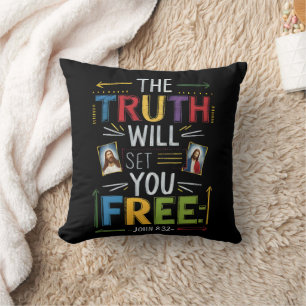 Embracing Liberation: The Truth Unveiled Throw Pillow