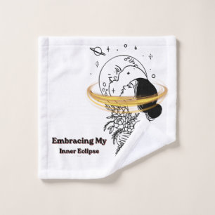 Embracing My Inner Eclipse Celestial Moon Line Art Wash Cloth