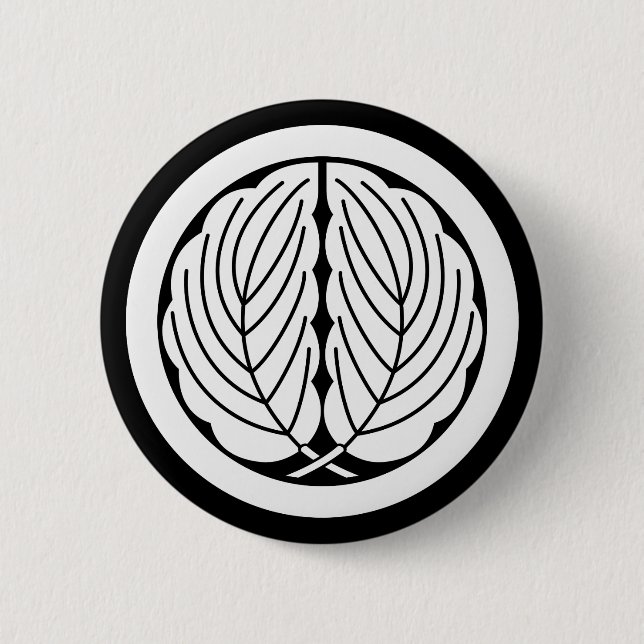 Embracing oak leaves in circle 2 inch round button (Front)