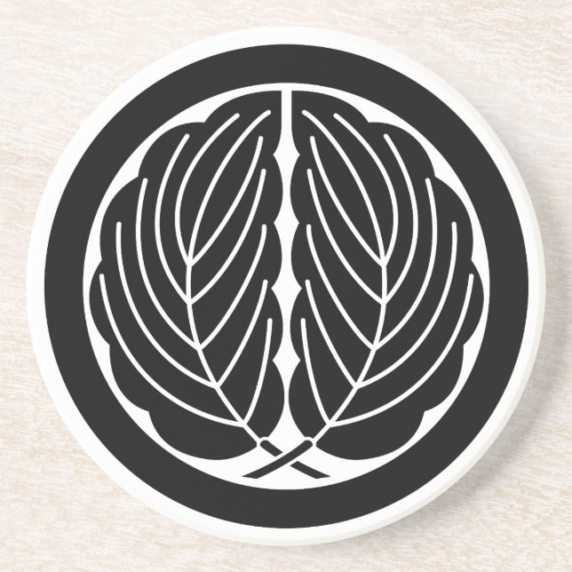 Embracing oak leaves in circle coaster (Front)