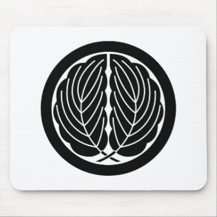 Embracing oak leaves in circle mouse pad