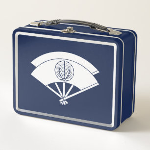 Embracing oak leaves on layered fans metal lunch box