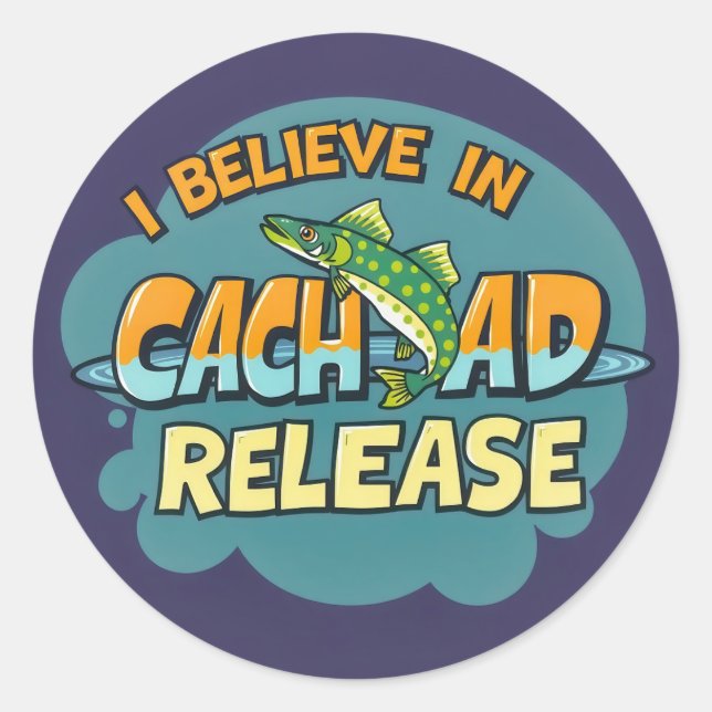 Embracing Sustainable Fishing Classic Round Sticker (Front)