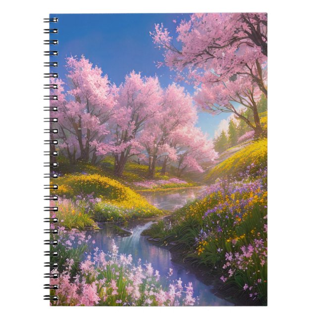 Embracing the Charming Beauty of Sakura Trees Notebook (Front)