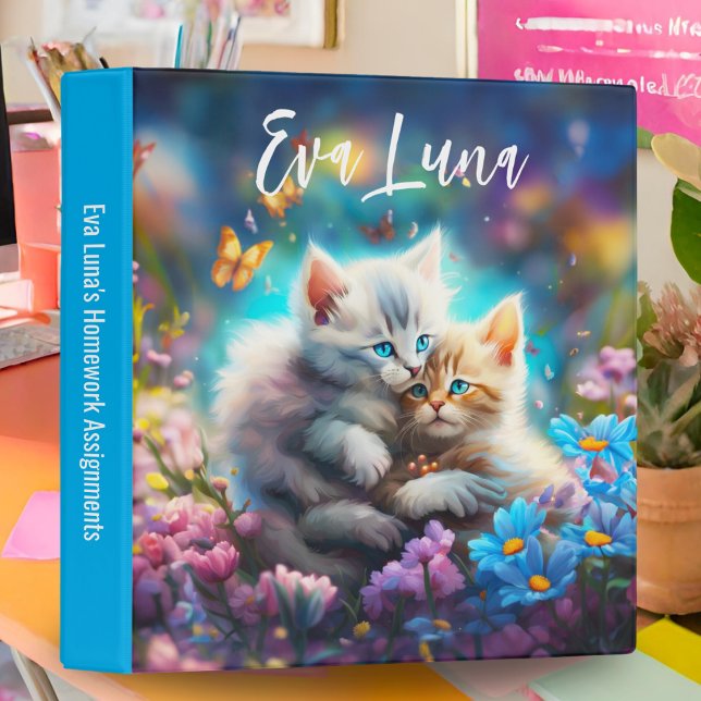 Embrassage En Whiskered De Kittens Classeur (Organize with warmth and charm: "Whiskered Embrace Of Kittens" binder, your delightful companion.)