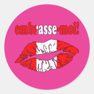 Embrasse-Moi - Kiss Me in Canadian - Flirting Classic Round Sticker