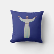 Embrasser Jésus - coussin décoratif en bleu foncé