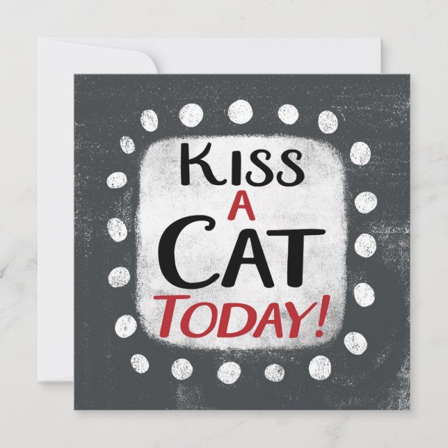 Embrasser un chat Carte de voeux aujourd'hui (Devant)