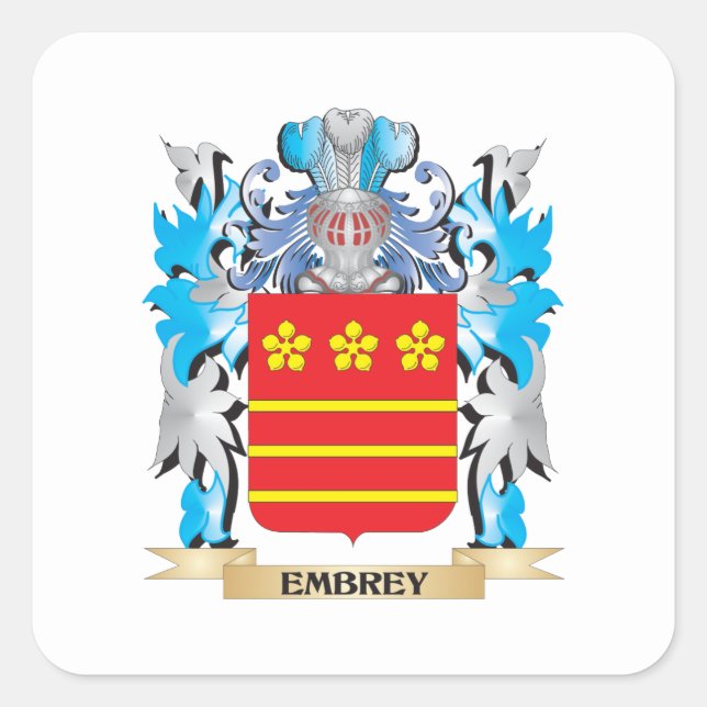 Embrey Coat of Arms - Family Crest Square Sticker (Front)