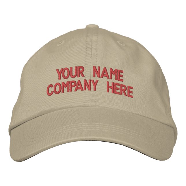 Embroidered Baseball Cap Custom Text Name Colours (Front)