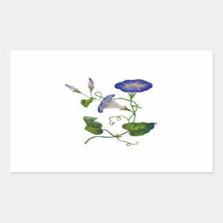 Embroidered Blue Morning Glories Sticker