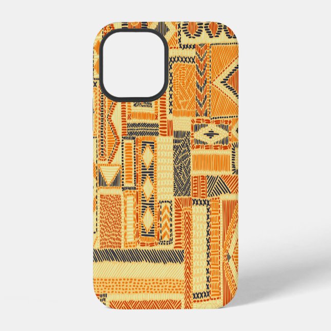Embroidered Bohemian Patchwork Seamless Pattern iPhone Case (Back)