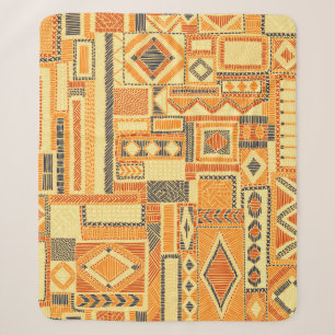 Embroidered Bohemian Patchwork Seamless Pattern Sherpa Blanket