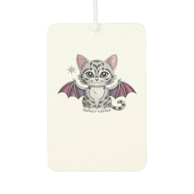 embroidered cat bat Classic T-Shirt Air Freshener (Front)