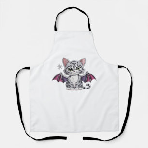 embroidered cat bat Classic T-Shirt Apron